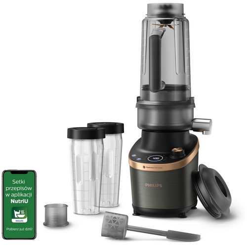 Blender kielichowy PHILIPS Flip&Juice HR3770/10 z modułem sokowirówki + 2 bidony w komplecie