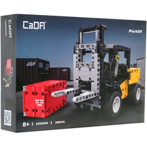 Klocki plastikowe CADA Forklift Wózek widłowy z kontenerem C65002W