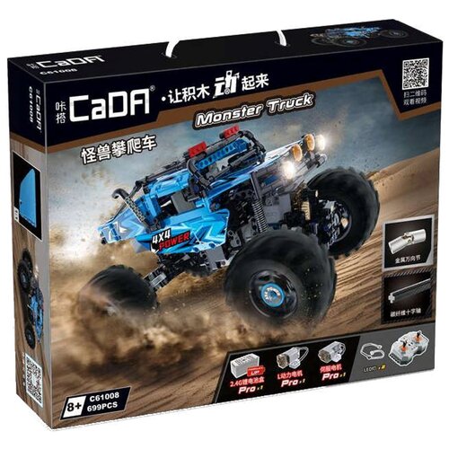 Klocki plastikowe CADA Zdalnie Sterowany Niebieski Monster Truck C61008W