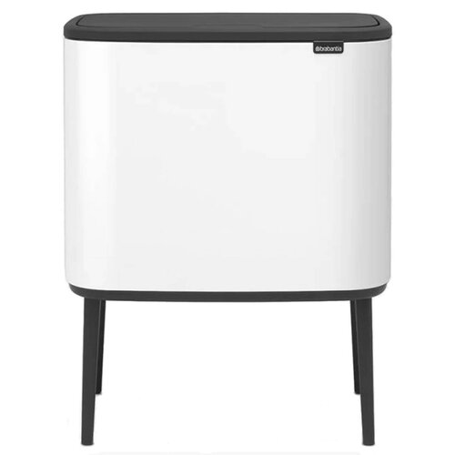 Kosz na śmieci uchylny BRABANTIA Bo Touch 313509 System Soft Touch, wyjmowane wiadro, zatrzaskiwane nogi 36L Biały