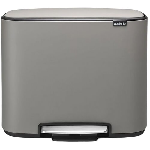 Kosz na śmieci z pedałem BRABANTIA 121647 Bo ciche zamykanie, malowany 36L Szary