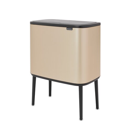 Kosz na śmieci uchylny BRABANTIA Bo Touch Bin 304583 antypoślizgowe nóżki, stal 36L Złoty