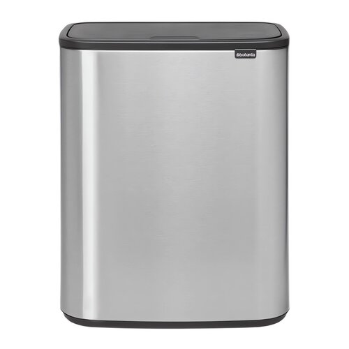 Kosz na śmieci uchylny BRABANTIA Bo Touch 221422 dwukomorowy, do segregacji, System Soft Touch 60L Stalowy