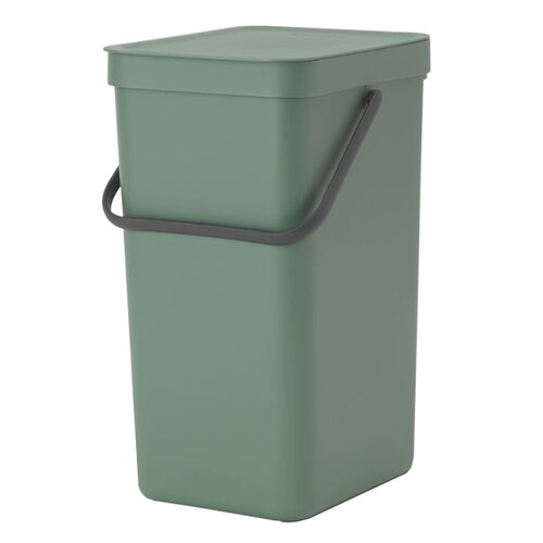Kosz na śmieci do segregacji BRABANTIA Sort & Go 129827 otwierana pokrywa, wygodny uchwyt, plastik 16L Zielony