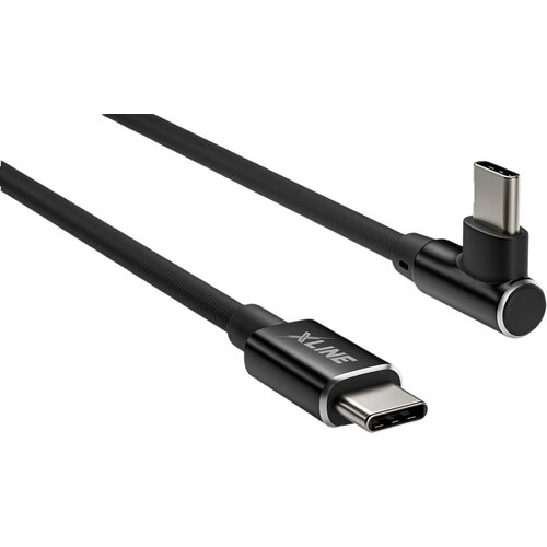 Kabel USB-C - USB-C kątowy XLINE 60W 1m