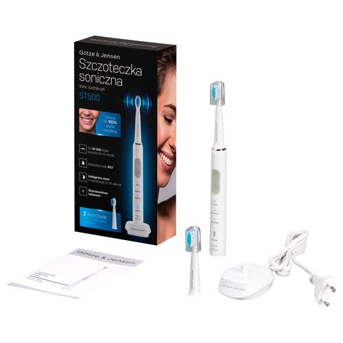 Szczoteczka soniczna GÖTZE & JENSEN ST500 + Pasta do zębów ORAL-B Professional Gum Intensive Care & Bacteria Guard 75 ml + Płyn do płukania jamy ustnej BIO MADENT Wybielający Konopny 500 ml + Nić dentystyczna ORAL-B Satin Floss