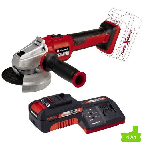 Szlifierka kątowa EINHELL AXXIO 18/115 Q Solo + Akumulator EINHELL PXC 4512042 4Ah 18V + Ładowarka