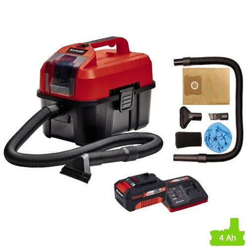 Odkurzacz ręczny EINHELL TE-VC 18/10 Li-Solo + Akumulator EINHELL PXC 4512042 4Ah 18V + Ładowarka