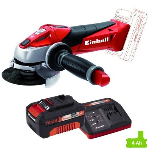 Szlifierka kątowa EINHELL TE-AG 18 Li Solo + Akumulator EINHELL PXC 4512042 4Ah 18V + Ładowarka