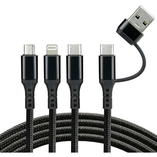 Kabel USB-C - USB/USB-C/Lightning/Micro USB EVERACTIVE 3w1 3A 1.2 m