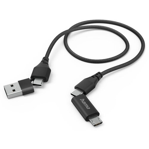 Kabel USB/USB-C - Micro USB/USB-C HAMA 4w1 1 m Czarny