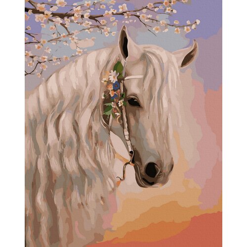 Malowanie po numerach TWOJE HOBBY Koń w kwiatach GX43562