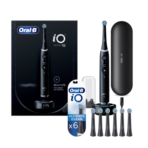 Szczoteczka magnetyczna ORAL-B iO 10 Czarny + Końcówka szczoteczki ORAL-B IO Ultimate Clean EB6 (6 sztuk)