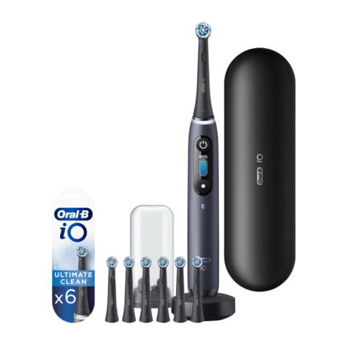 Szczoteczka magnetyczna ORAL-B iO 8 Czarny + Końcówka szczoteczki ORAL-B IO Ultimate Clean EB6 (6 sztuk)