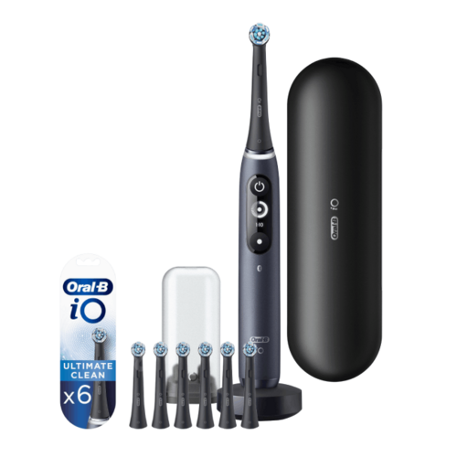 Szczoteczka magnetyczna ORAL-B iO 7 Czarny + Końcówka szczoteczki ORAL-B IO Ultimate Clean EB6 (6 sztuk)