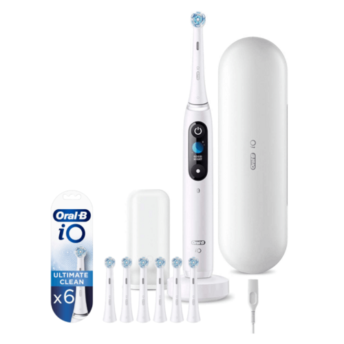 Szczoteczka magnetyczna ORAL-B IO 9 Biały + Końcówka szczoteczki ORAL-B IO Ultimate Clean EB6 (6 sztuk)