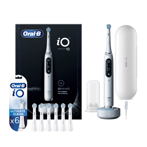 Szczoteczka magnetyczna ORAL-B iO 10 Biały + Końcówka szczoteczki ORAL-B IO Ultimate Clean EB6 (6 sztuk)