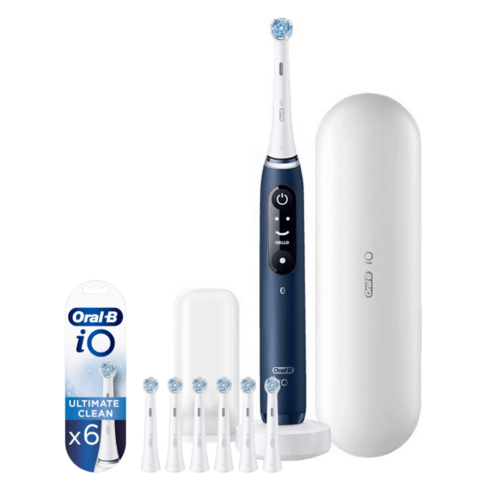 Szczoteczka magnetyczna ORAL-B IO 7 Sapphire Blue + Końcówka szczoteczki ORAL-B IO Ultimate Clean EB6 (6 sztuk)