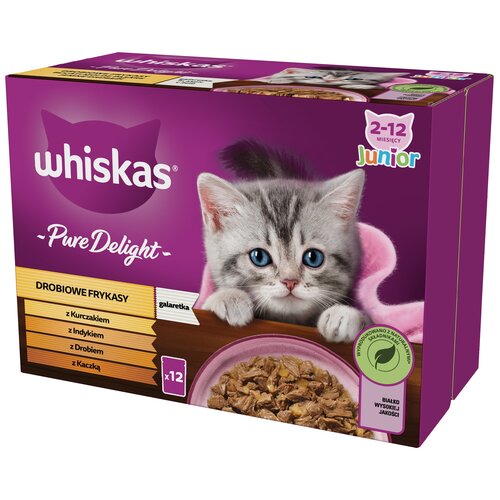 Karma dla kota WHISKAS Pure Delight Junior Drób (12 x 85 g)