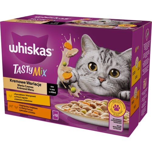 Karma dla kota WHISKAS Tasty Mix Kremowe Wariacje Mix smaków 12 x 85 g