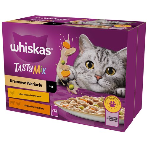 Karma dla kota WHISKAS Tasty Mix Kremowe Wariacje Mix smaków 12 x 85 g