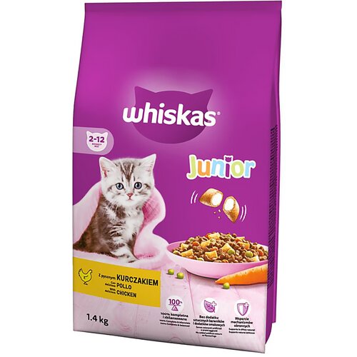 Karma dla kota WHISKAS Junior Kurczak 1.4 kg