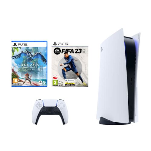 Konsola SONY PlayStation 5 + FIFA 23 (klucz aktywacyjny) + Horizon: Forbidden West