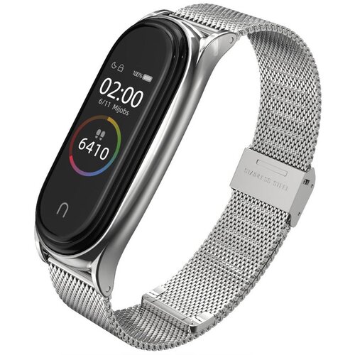 U Pasek TECH-PROTECT MilaneseBand do Xiaomi Mi Band 5/6/6 NFC Srebrny