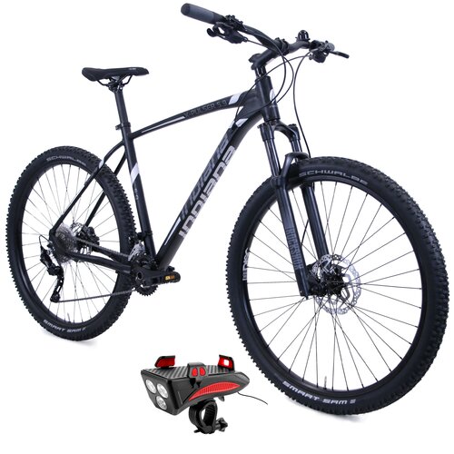 Rower górski MTB INDIANA X-Pulser 5.9 M21 29 cali męski Czarny + Lampka rowerowa ROCKBROS RP11BR