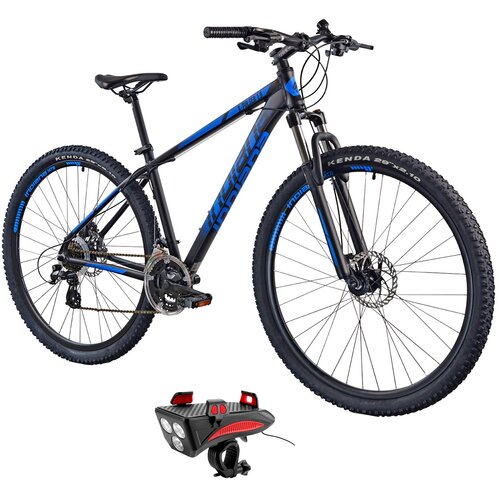 Rower górski MTB INDIANA X-Pulser 1.9 M19 29 cali męski Czarno-niebieski + Lampka rowerowa ROCKBROS RP11BR