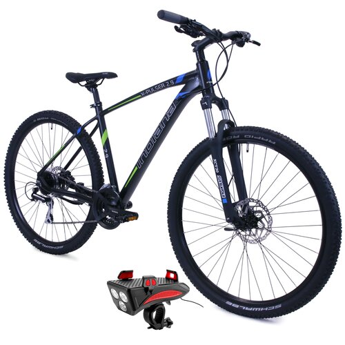 Rower górski MTB INDIANA X-Pulser 2.9 M19 29 cali męski Czarny + Lampka rowerowa ROCKBROS RP11BR