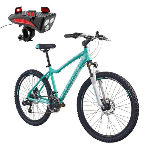 Rower górski MTB INDIANA X-Pulser 2.6 D15 26 cali damski Miętowo-biały + Lampka rowerowa ROCKBROS RP11BR