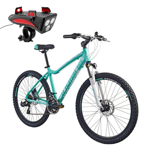 Rower górski MTB INDIANA X-Pulser 2.6 D17 26 cali damski Miętowo-biały + Lampka rowerowa ROCKBROS RP11BR