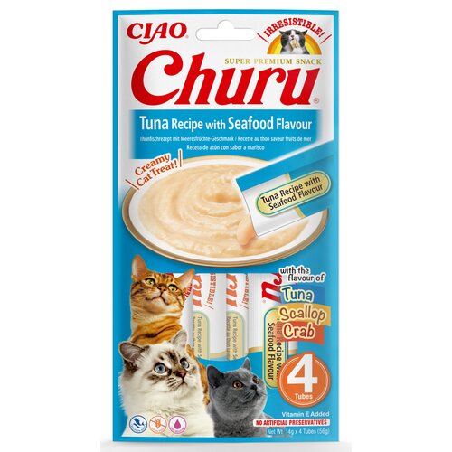 Przysmak dla kota INABA Churu Tuńczyk z owocami morza (4 x 14g)