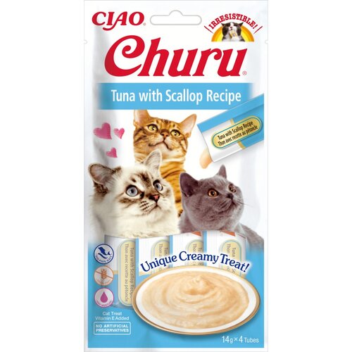 Przysmak dla kota INABA Churu Tuńczyk z przegrzebkiem (4 x 14 g)