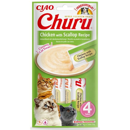 Przysmak dla kota INABA Churu Kurczak z przegrzebkiem 4 x 14 g