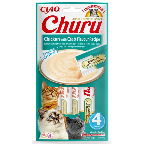 Przysmak dla kota INABA Churu Kurczak z krabem (4 x 14 g)