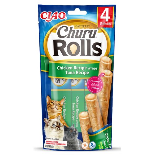 Przysmak dla kota INABA Churu Rolls Kurczak i tuńczyk (4 x 10 g)
