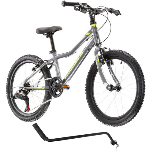 Rower dziecięcy KROSS Hexagon Mini 1.0 20 cali dla chłopca Grafitowo-limonkowy + Rączka do prowadzenia roweru VÖGEL VRC-02