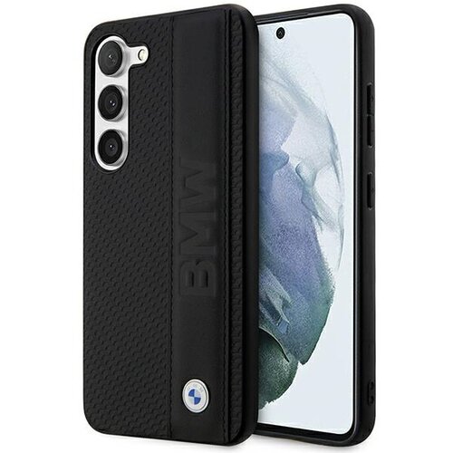 Etui BMW Leather Textured & Stripe do Samsung S23+ S916 Czarny