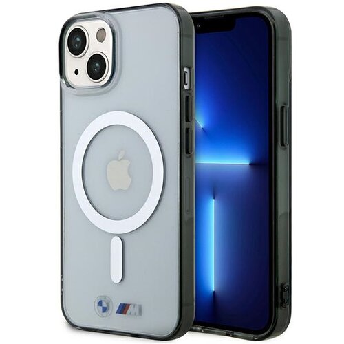 Etui BMW Silver Ring MagSafe do Apple iPhone 14 Plus Przezroczysty