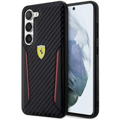 Etui FERRARI Carbon Contrast Edges do Samsung S23 Ultra Czarny