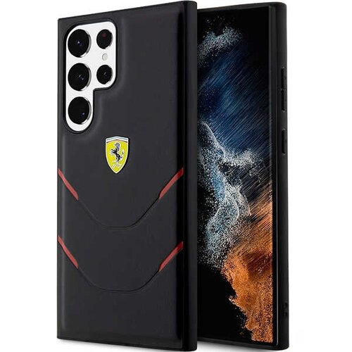 Etui FERRARI Hot Stamp Lines do Samsung S23 Ultra Czarny
