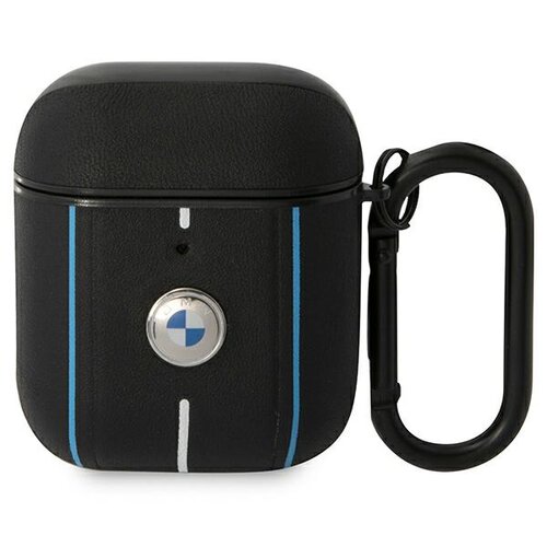 Etui na słuchawki BMW Leather Color Lines do Apple AirPods 1/2 Czarny