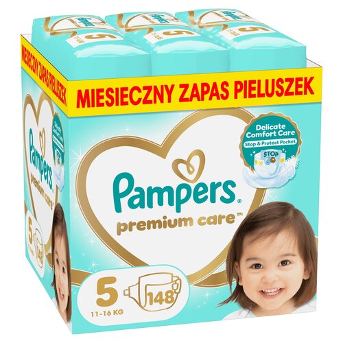 Pieluchy PAMPERS Premium Care Monthly Box 5 Junior (148 szt.)