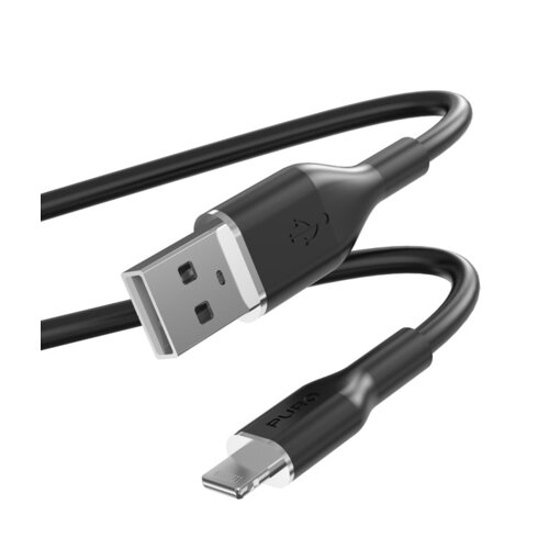 Kabel USB - Lightning PURO Icon Soft Cable 1.5 m Czarny