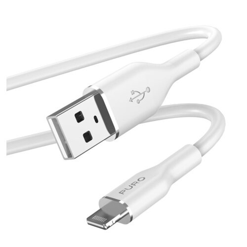 Kabel USB - Lightning PURO Icon Soft Cable 1.5 m Biały