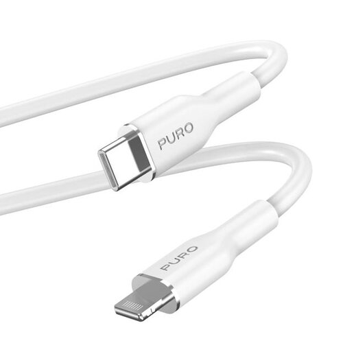 Kabel USB Typ-C - Lightning PURO Icon Soft Cable 1.5 m Biały