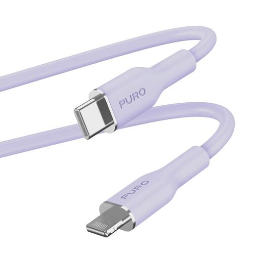 Kabel USB Typ-C - Lightning PURO Icon Soft Cable 1.5 m Lawendowy
