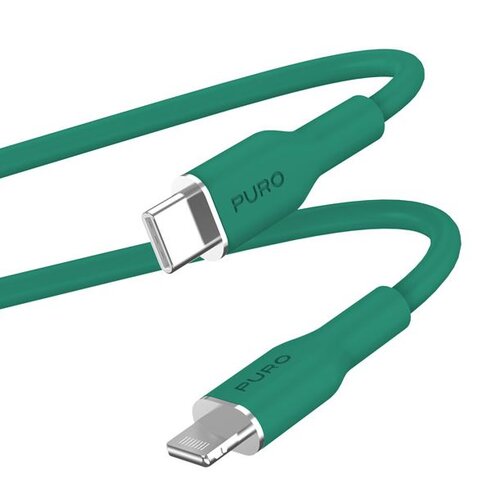 Kabel USB Typ-C - Lightning PURO Icon Soft Cable 1.5 m Zielony